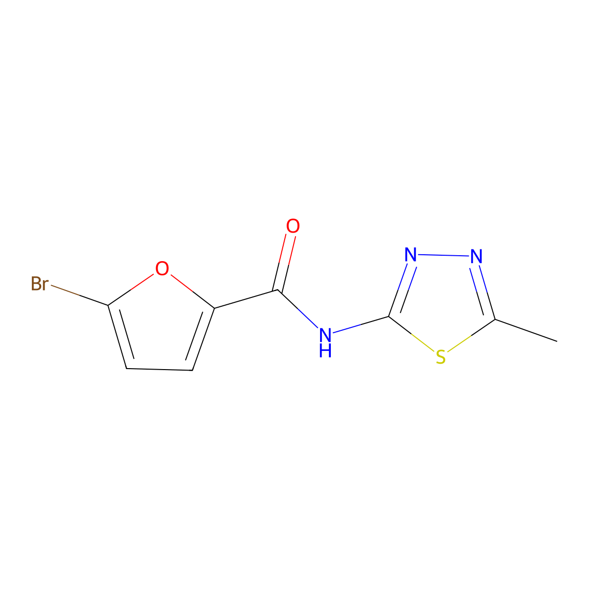 5-bromo-N-(5-methyl-1,3,4-thiadiazol-2-yl)furan-2-carboxamide molecular structure, CAS 312592-85-1