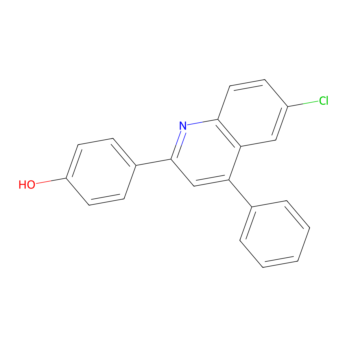 4-(6-Chloro-4-phenylquinolin-2-yl)phenol molecular structure, CAS 312593-04-7