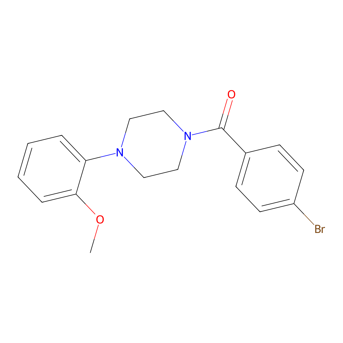 (4-Bromophenyl)-[4-(2-methoxyphenyl)piperazin-1-yl]methanone molecular structure, CAS 312594-06-2