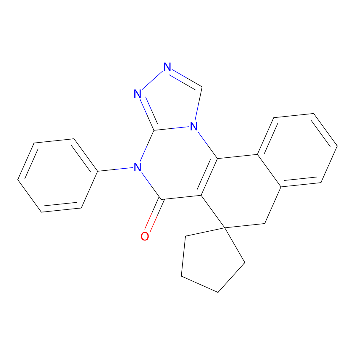4-phenyl-4H-spiro[benzo[h][1,2,4]triazolo[4,3-a]quinazoline-6,1'-cyclopentan]-5(7H)-one molecular structure, CAS 312594-18-6