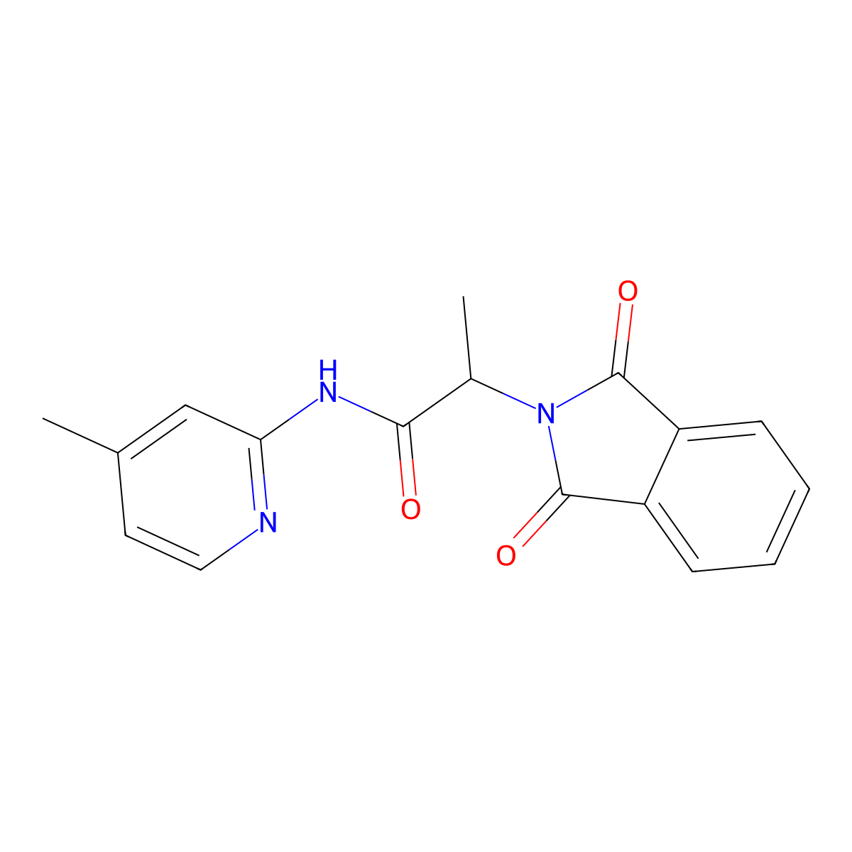 2-(1,3-dioxoisoindol-2-yl)-N-(4-methylpyridin-2-yl)propanamide molecular structure, CAS 312594-30-2