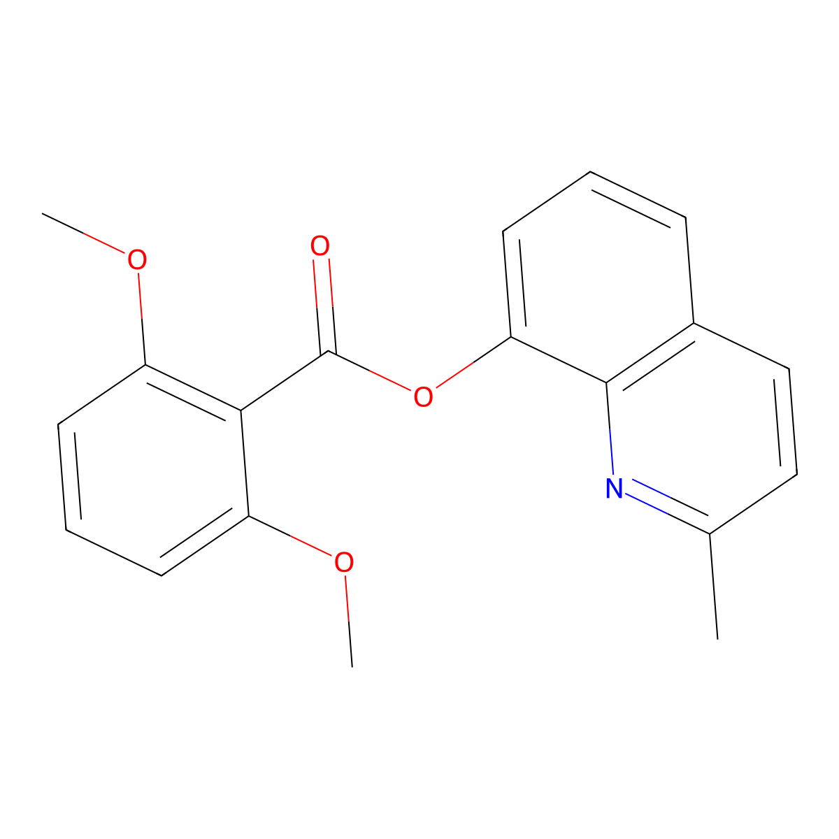 2-Methylquinolin-8-yl 2,6-dimethoxybenzoate molecular structure, CAS 312594-39-1