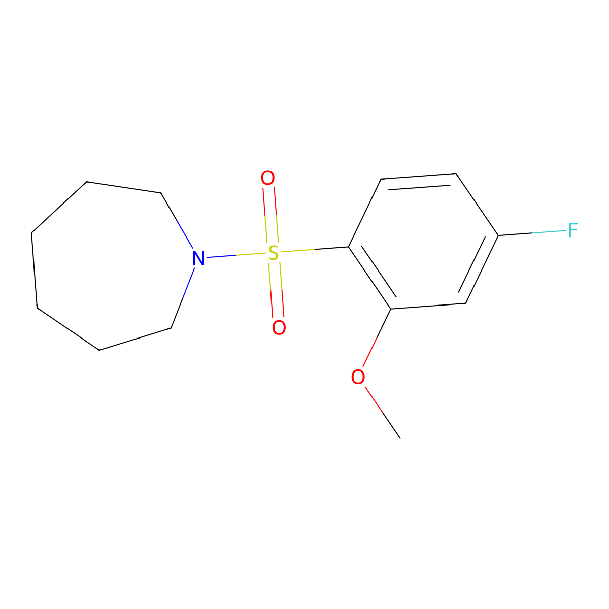 1-(4-Fluoro-2-methoxyphenyl)sulfonylazepane molecular structure, CAS 312594-41-5