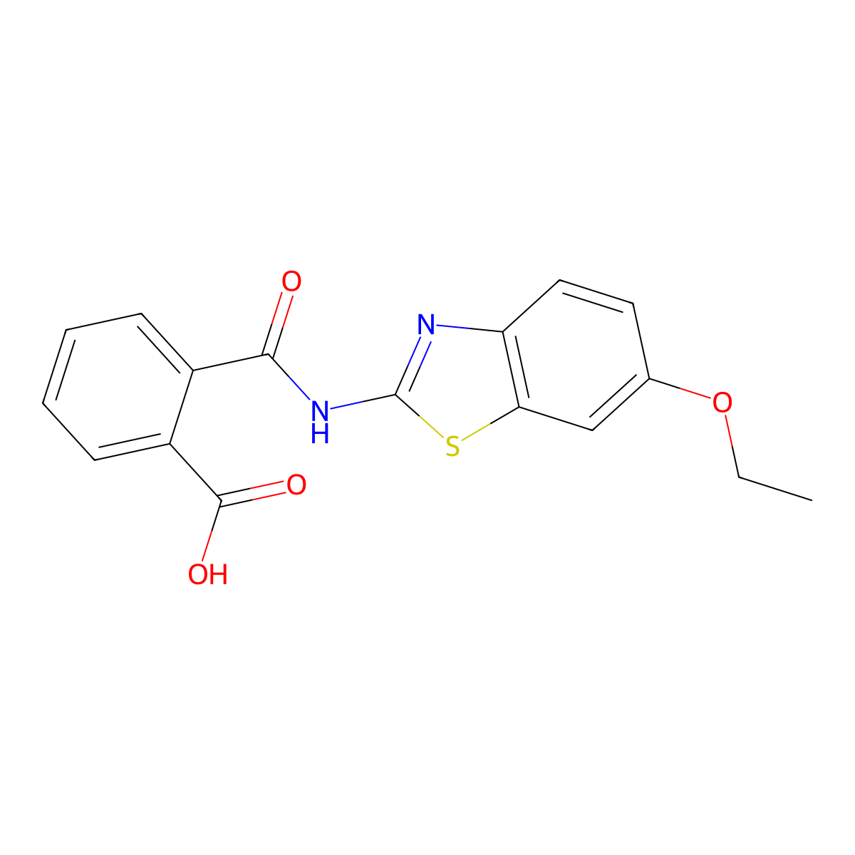 2-[(6-Ethoxy-1,3-benzothiazol-2-yl)carbamoyl]benzoic acid molecular structure, CAS 312594-43-7