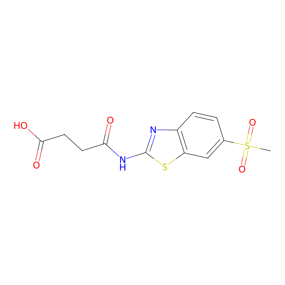 4-[(6-Methylsulfonyl-1,3-benzothiazol-2-yl)amino]-4-oxobutanoic acid molecular structure, CAS 312594-44-8