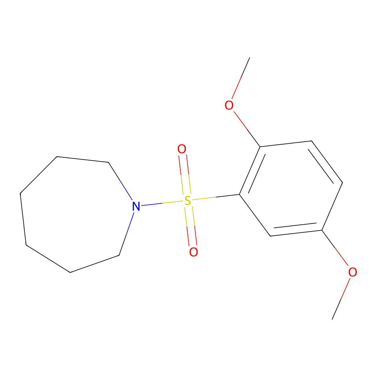 1-(2,5-Dimethoxyphenyl)sulfonylazepane molecular structure, CAS 312594-48-2