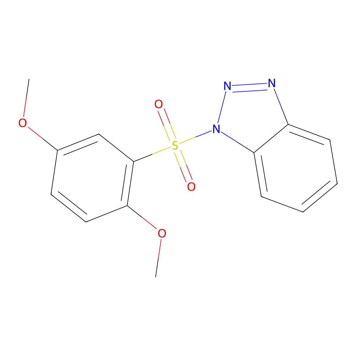 1-(2,5-Dimethoxyphenyl)sulfonylbenzotriazole molecular structure, CAS 312594-49-3