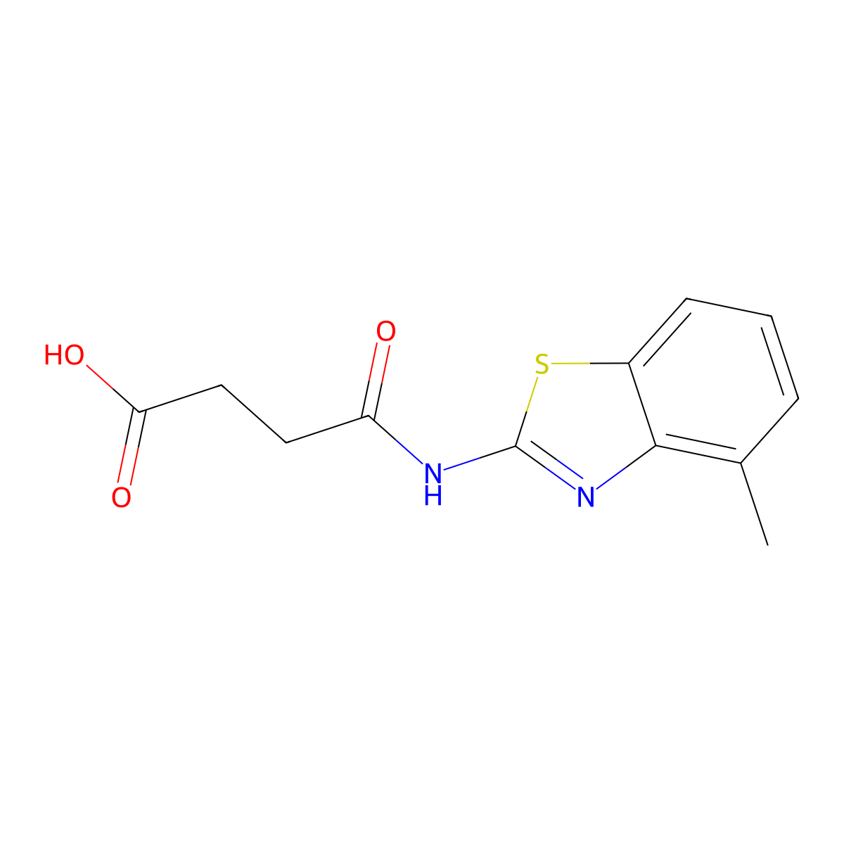 4-[(4-Methyl-1,3-benzothiazol-2-yl)amino]-4-oxobutanoic acid molecular structure, CAS 312594-50-6