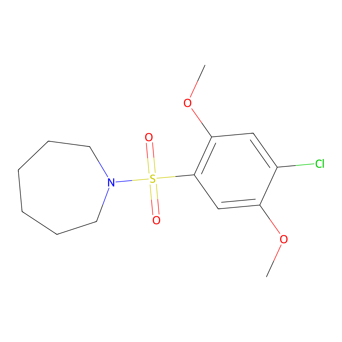 1-(4-Chloro-2,5-dimethoxybenzenesulfonyl)azepane molecular structure, CAS 312594-52-8