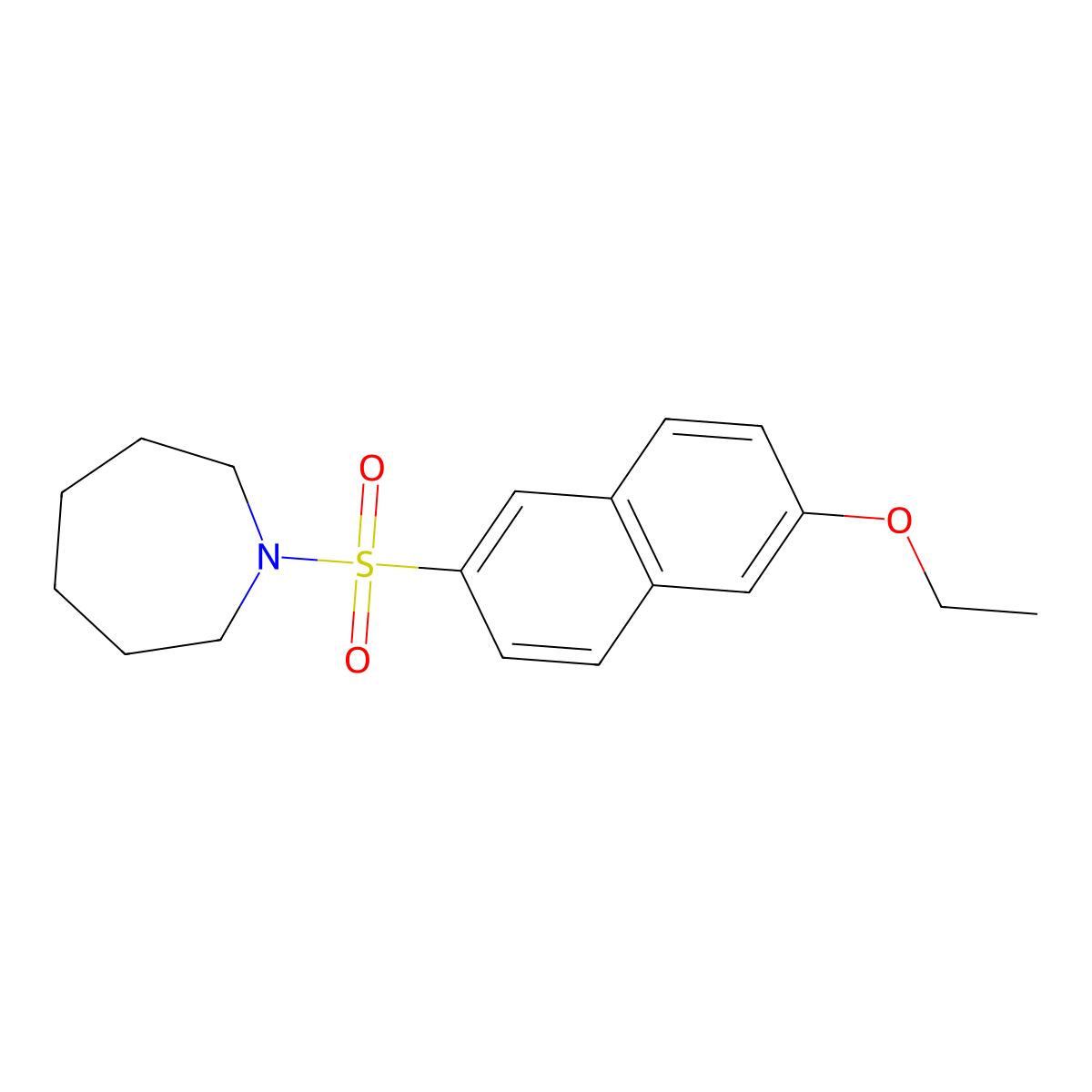 1-(6-Ethoxynaphthalen-2-yl)sulfonylazepane molecular structure, CAS 312594-53-9