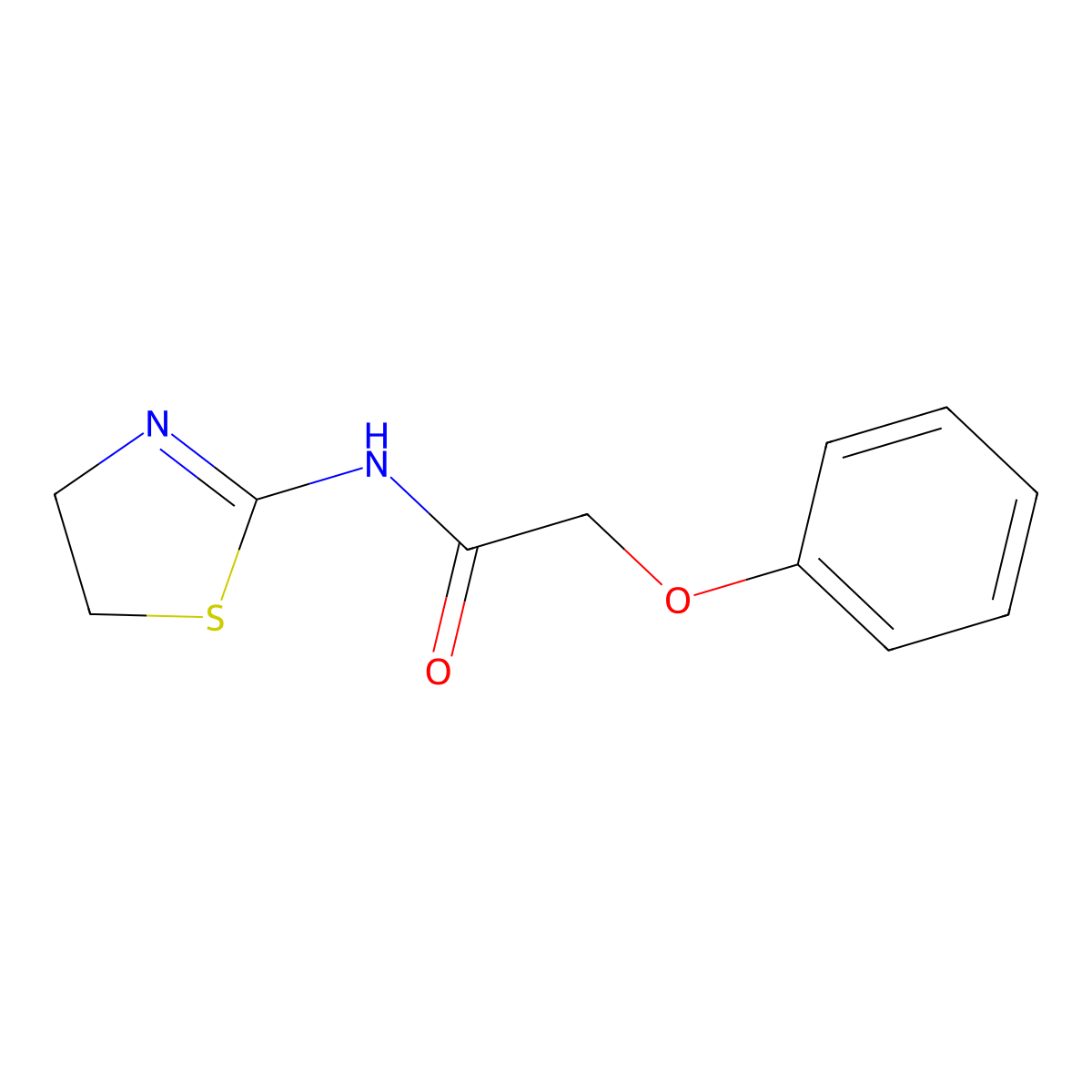N-(4,5-dihydro-1,3-thiazol-2-yl)-2-phenoxyacetamide molecular structure, CAS 312594-56-2
