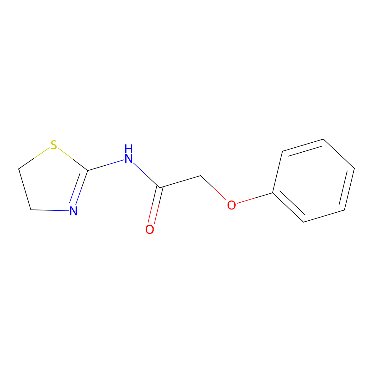 N-(4,5-dihydro-1,3-thiazol-2-yl)-2-phenoxyacetamide molecular structure, CAS 312594-56-2