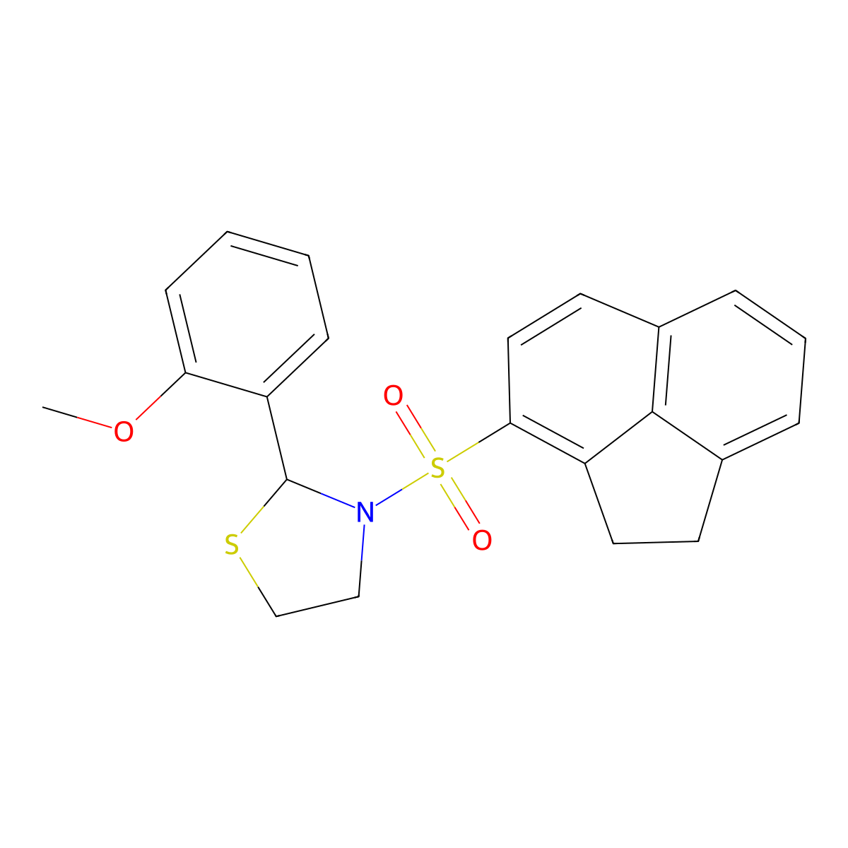 3-((1,2-Dihydroacenaphthylen-3-yl)sulfonyl)-2-(2-methoxyphenyl)thiazolidine molecular structure, CAS 312594-64-2