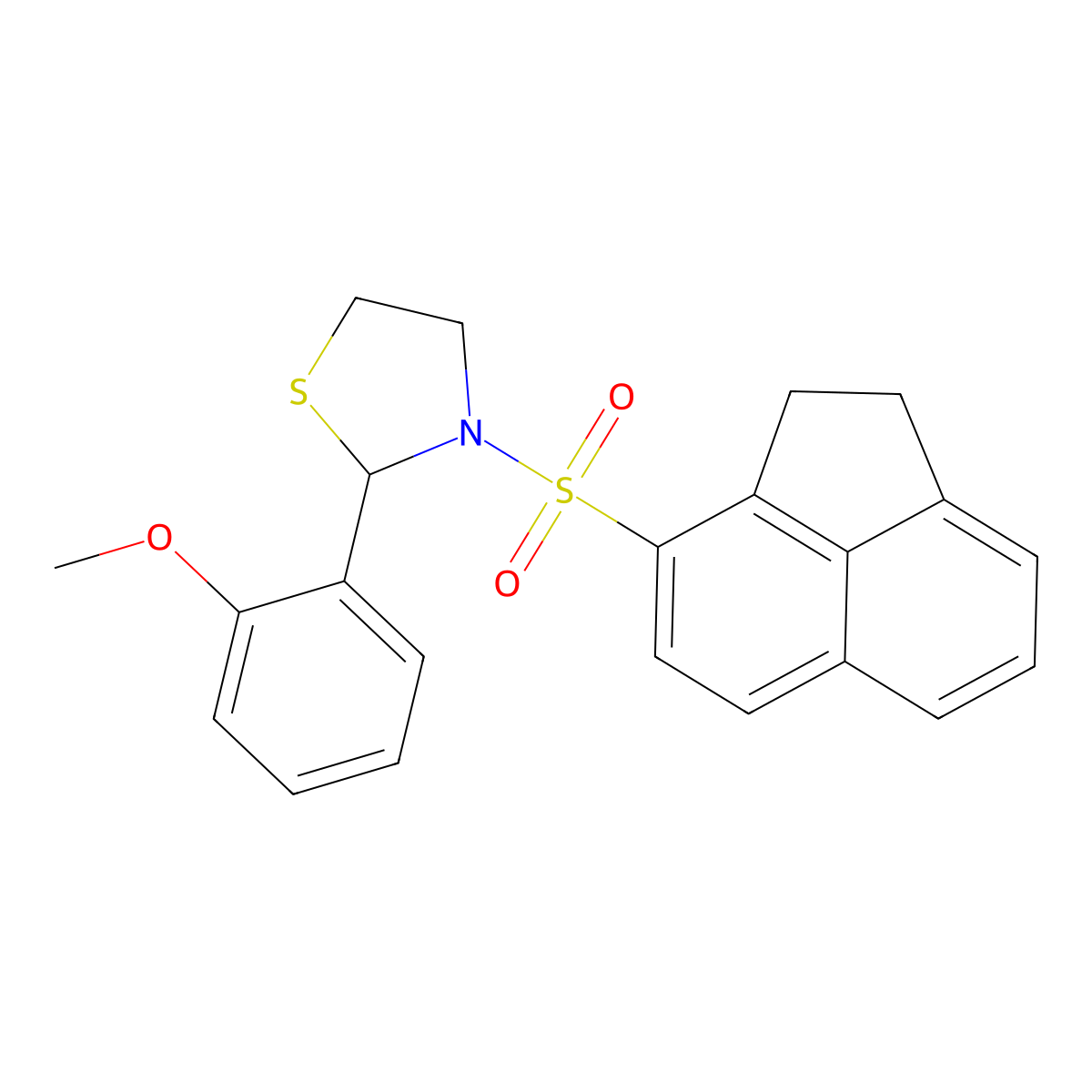 3-((1,2-Dihydroacenaphthylen-3-yl)sulfonyl)-2-(2-methoxyphenyl)thiazolidine molecular structure, CAS 312594-64-2