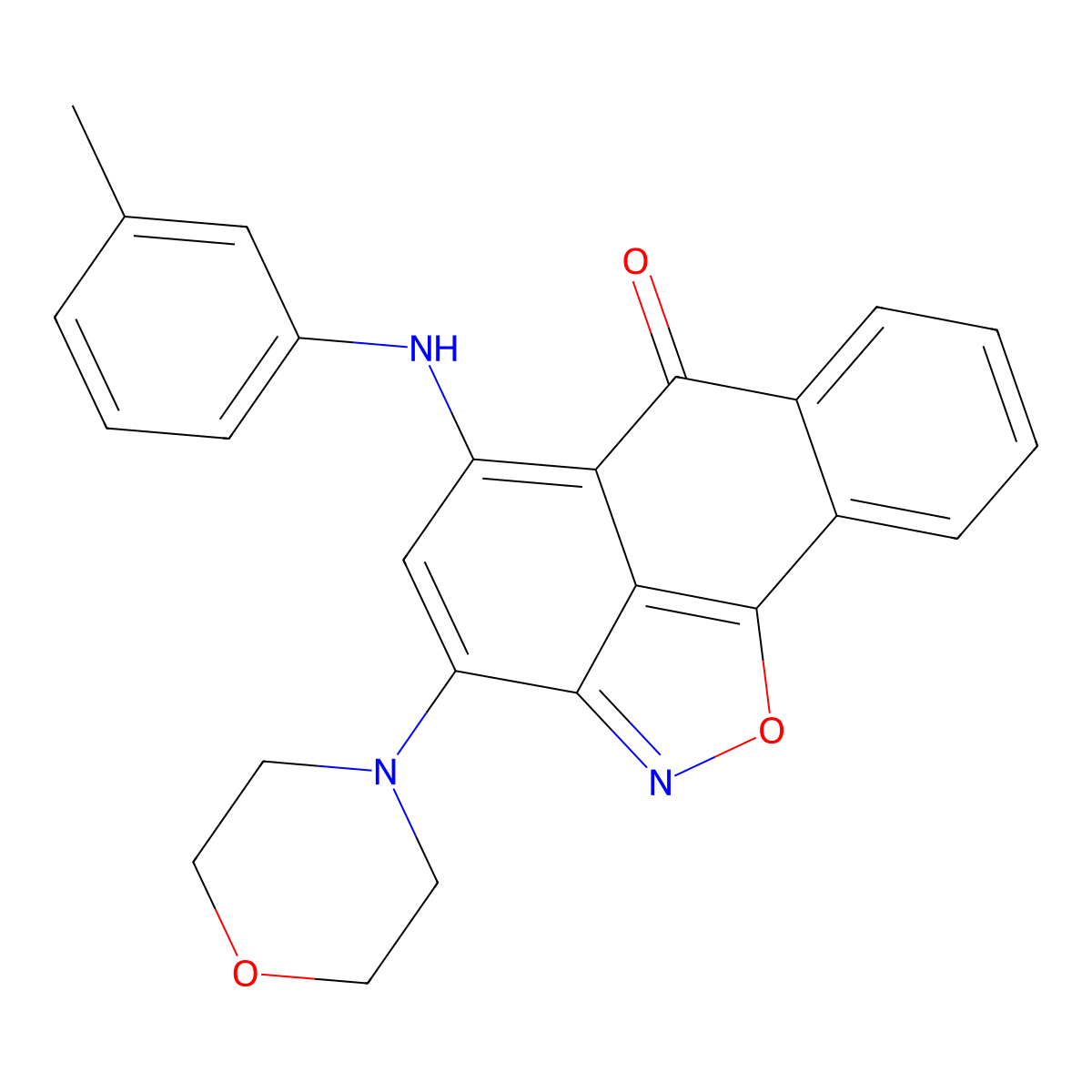 3-(4-morpholinyl)-5-(3-toluidino)-6H-anthra[1,9-cd]isoxazol-6-one molecular structure, CAS 312594-70-0
