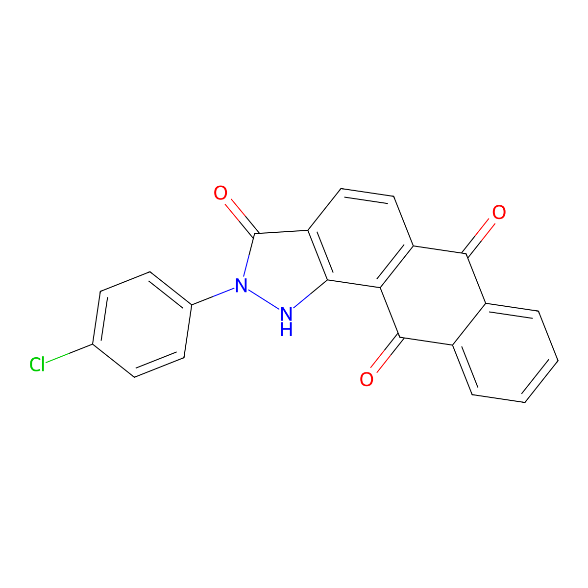2-(4-chlorophenyl)-1H-naphtho[2,3-g]indazole-3,6,11(2H)-trione molecular structure, CAS 312594-73-3