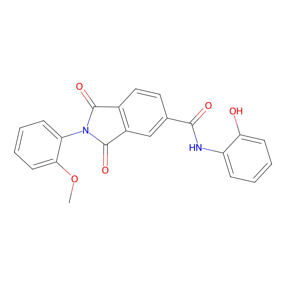 N-(2-hydroxyphenyl)-2-(2-methoxyphenyl)-1,3-dioxo-2,3-dihydro-1H-isoindole-5-carboxamide molecular structure, CAS 312594-83-5