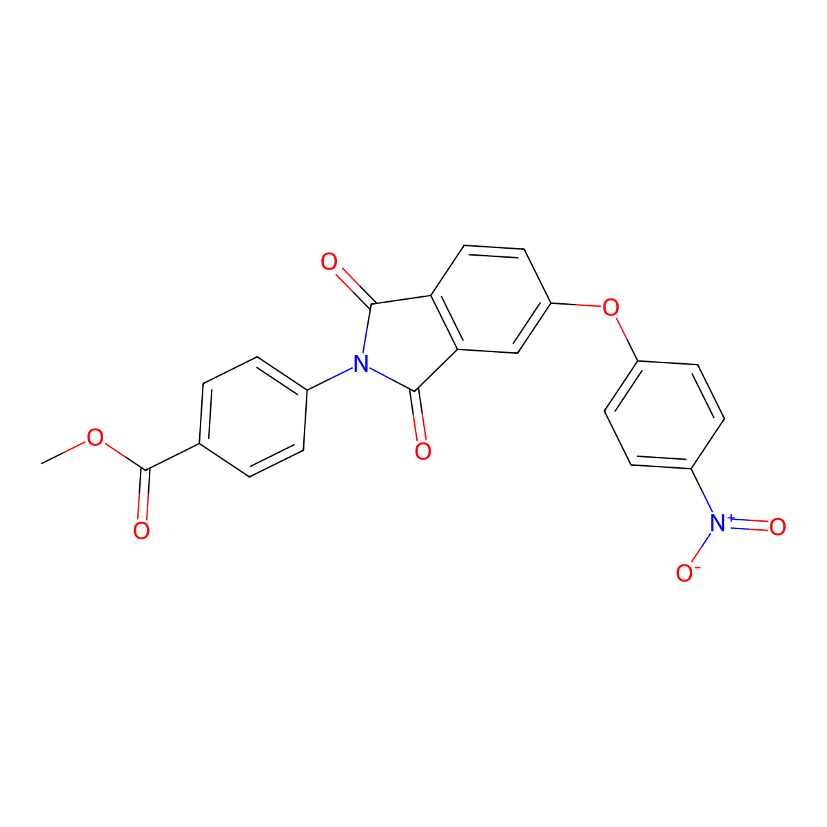 Methyl 4-[5-(4-nitrophenoxy)-1,3-dioxoisoindol-2-yl]benzoate molecular structure, CAS 312594-87-9