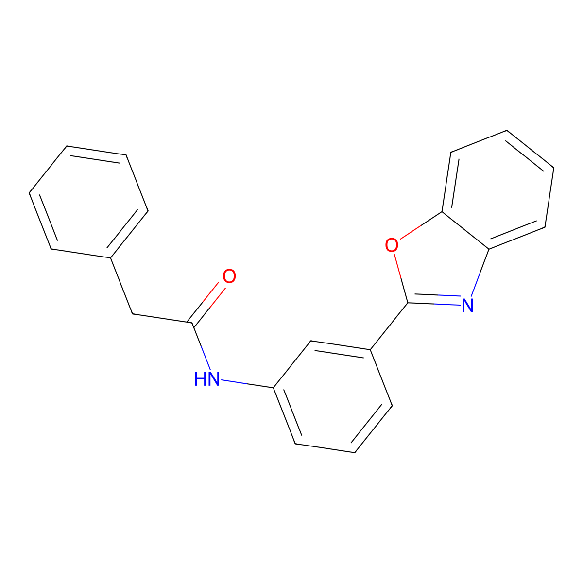 N-[3-(1,3-benzoxazol-2-yl)phenyl]-2-phenylacetamide molecular structure, CAS 312594-91-5