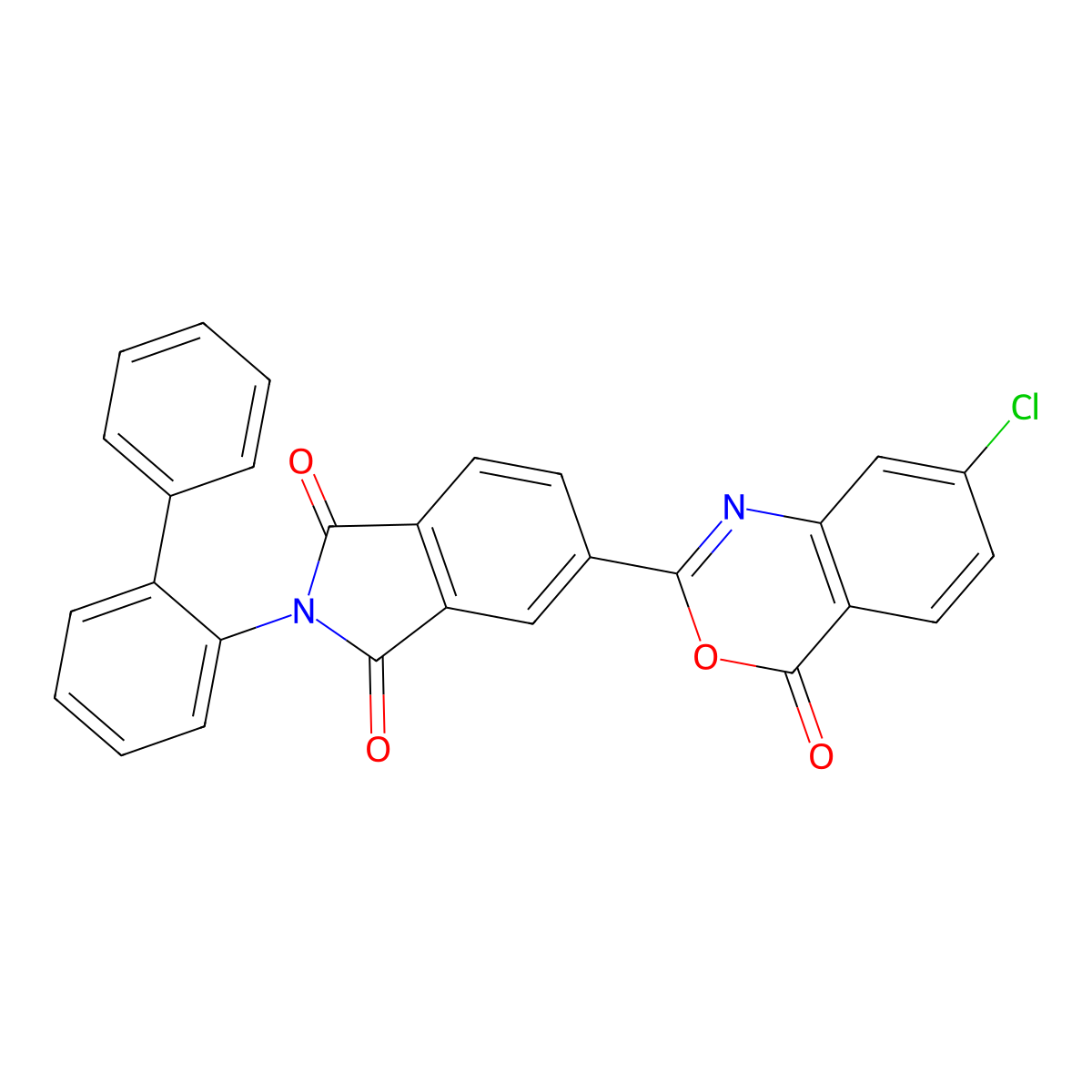 5-(7-Chloro-4-oxo-3,1-benzoxazin-2-yl)-2-(2-phenylphenyl)isoindole-1,3-dione molecular structure, CAS 312595-04-3