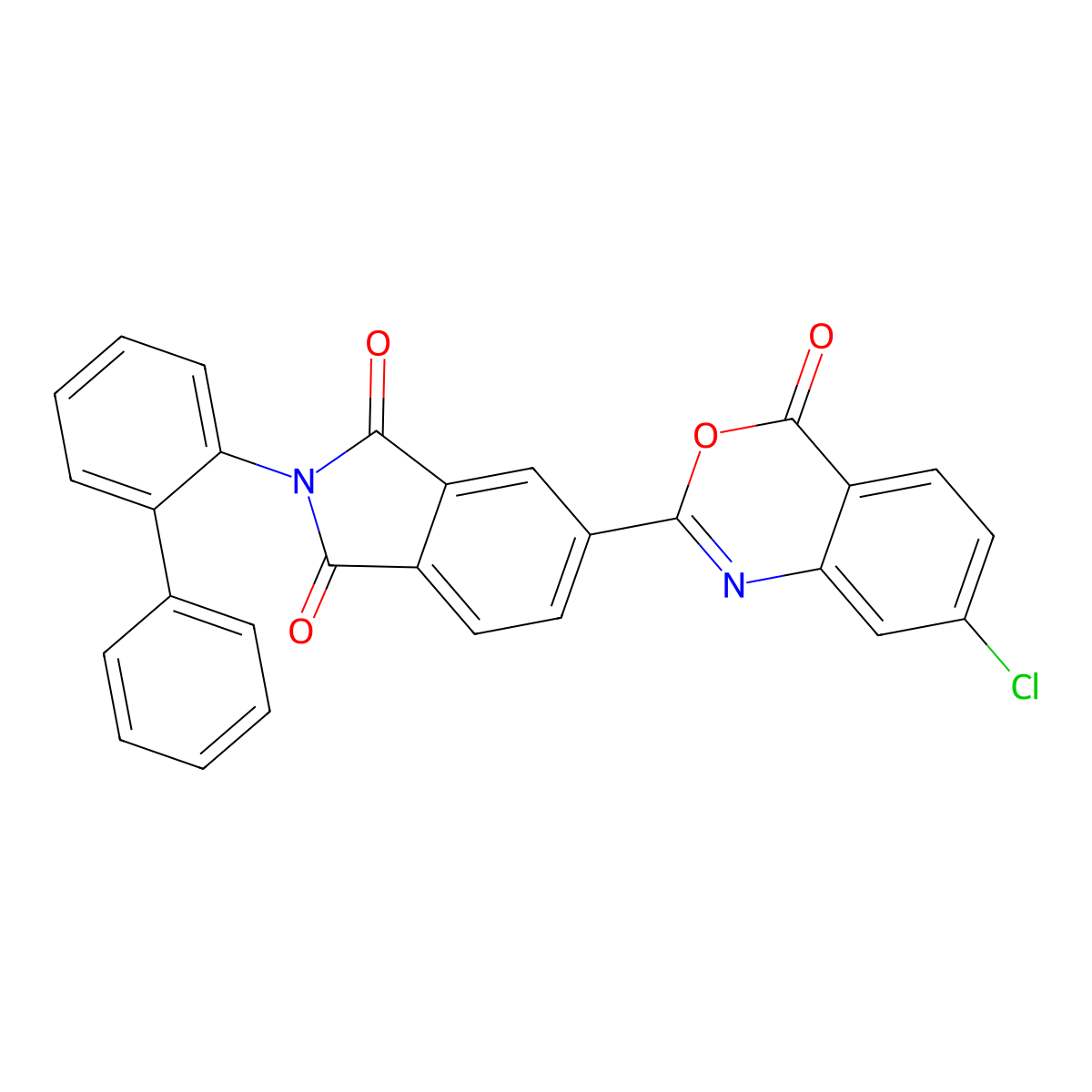 5-(7-Chloro-4-oxo-3,1-benzoxazin-2-yl)-2-(2-phenylphenyl)isoindole-1,3-dione molecular structure, CAS 312595-04-3