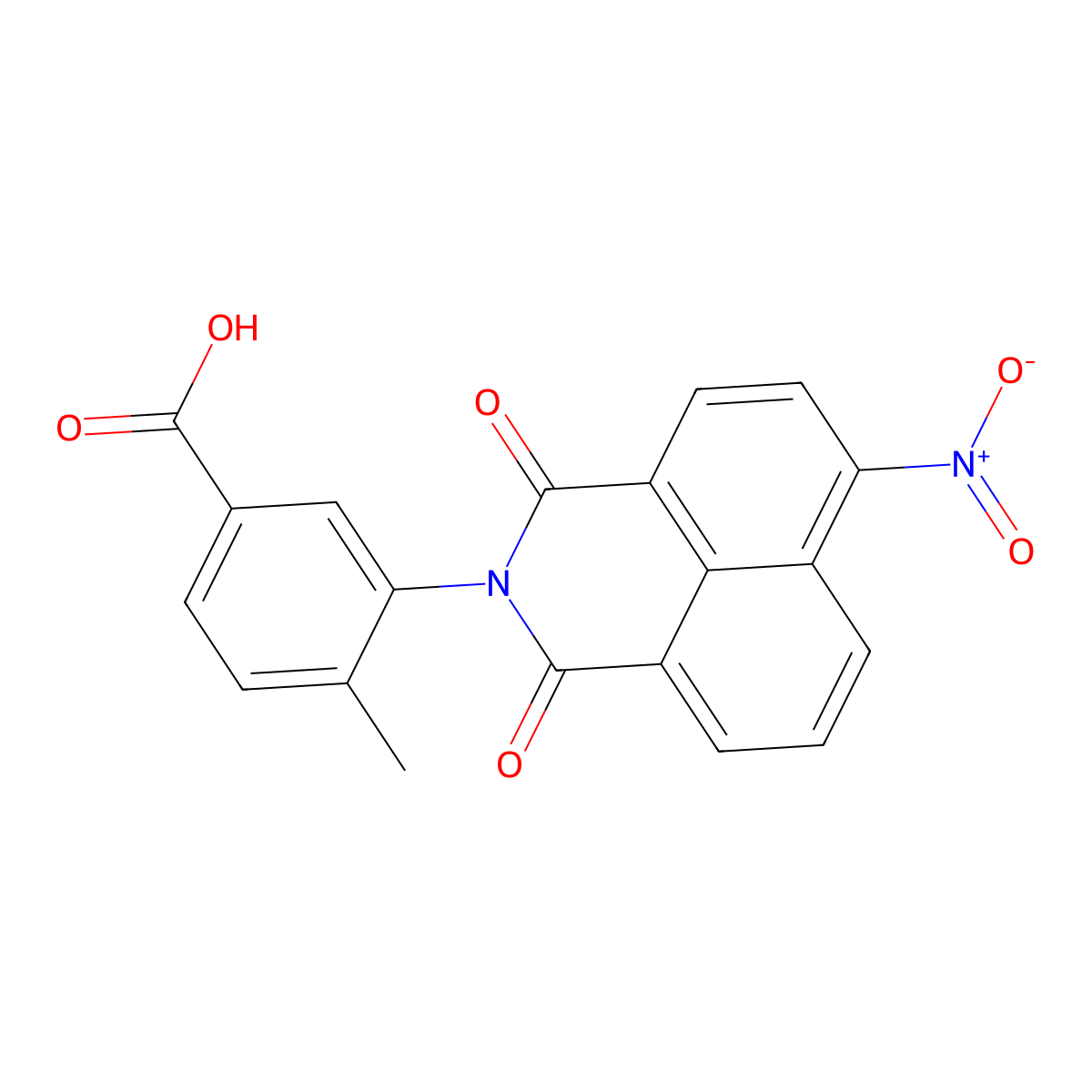 4-methyl-3-(6-nitro-1,3-dioxo-1H-benzo[de]isoquinolin-2(3H)-yl)benzoic acid molecular structure, CAS 312595-15-6