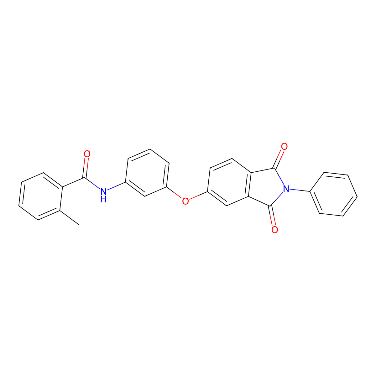 N-{3-[(1,3-dioxo-2-phenyl-2,3-dihydro-1H-isoindol-5-yl)oxy]phenyl}-2-methylbenzamide molecular structure, CAS 312595-18-9