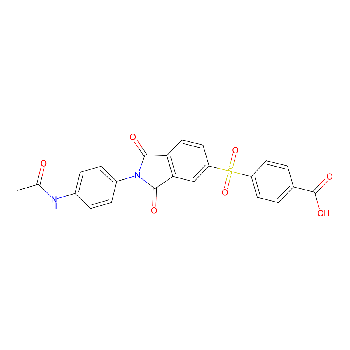 4-({2-[4-(acetylamino)phenyl]-1,3-dioxo-2,3-dihydro-1H-isoindol-5-yl}sulfonyl)benzoic acid molecular structure, CAS 312595-24-7