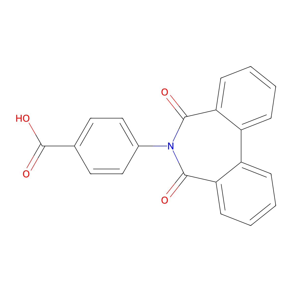 4-(5,7-dioxo-5,7-dihydro-6H-dibenzo[c,e]azepin-6-yl)benzoic acid molecular structure, CAS 312595-55-4