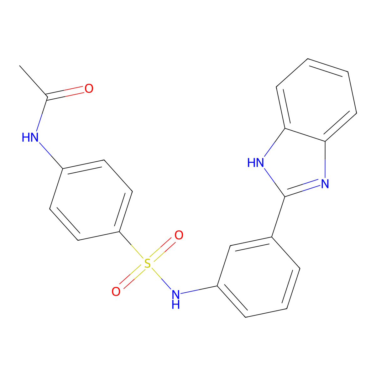 N-[4-[[3-(1H-benzimidazol-2-yl)phenyl]sulfamoyl]phenyl]acetamide molecular structure, CAS 312595-62-3