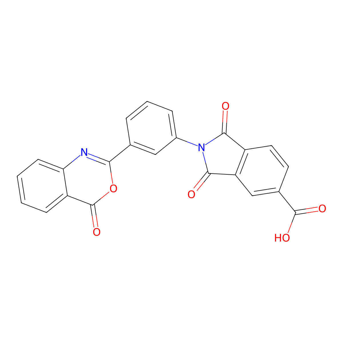 1,3-dioxo-2-[3-(4-oxo-4H-3,1-benzoxazin-2-yl)phenyl]-5-isoindolinecarboxylic acid molecular structure, CAS 312595-72-5