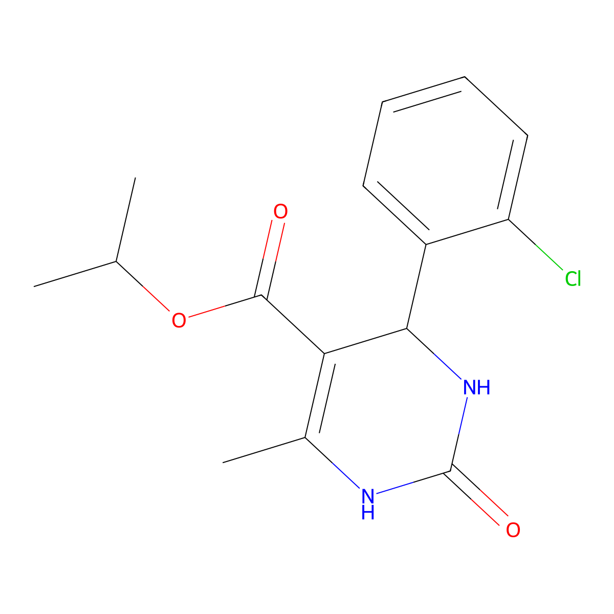 Propan-2-yl 4-(2-chlorophenyl)-6-methyl-2-oxo-1,2,3,4-tetrahydropyrimidine-5-carboxylate molecular structure, CAS 312596-19-3