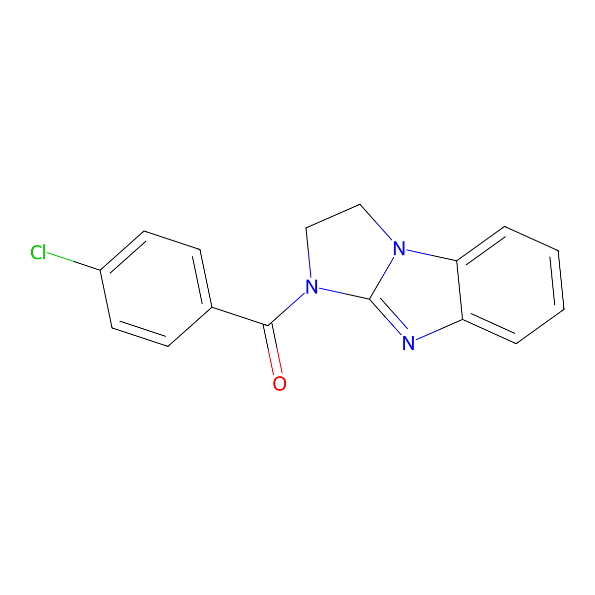 (4-Chlorophenyl)-(1,2-dihydroimidazo[1,2-a]benzimidazol-3-yl)methanone molecular structure, CAS 312596-41-1