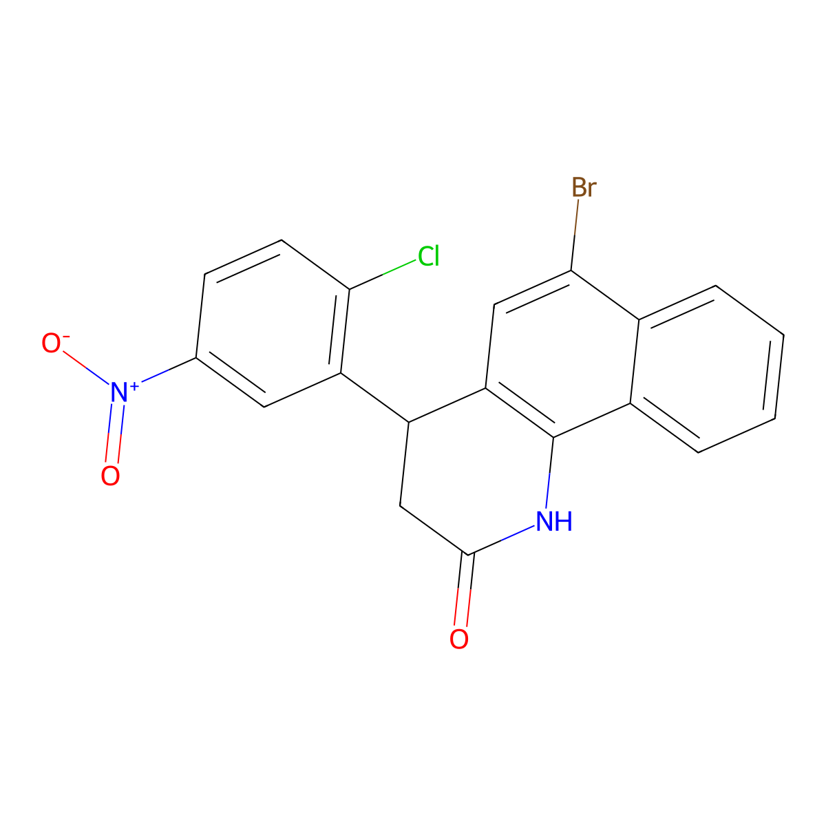 6-bromo-4-(2-chloro-5-nitrophenyl)-3,4-dihydrobenzo[h]quinolin-2(1H)-one molecular structure, CAS 312597-55-0