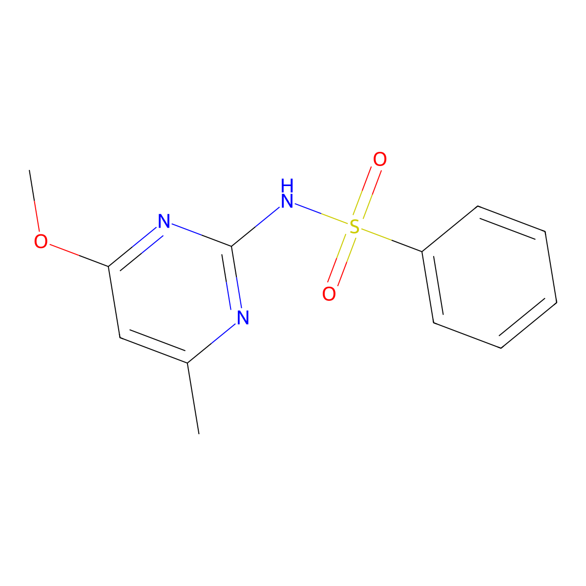 N-(4-methoxy-6-methylpyrimidin-2-yl)benzenesulfonamide molecular structure, CAS 312597-84-5