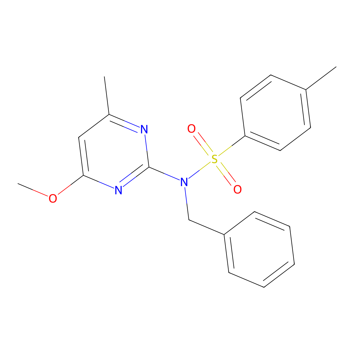 N-benzyl-N-(4-methoxy-6-methylpyrimidin-2-yl)-4-methylbenzenesulfonamide molecular structure, CAS 312597-90-3