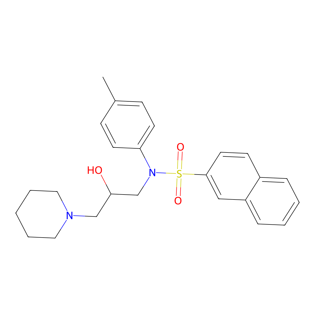 N-(2-hydroxy-3-piperidin-1-ylpropyl)-N-(4-methylphenyl)naphthalene-2-sulfonamide molecular structure, CAS 312598-28-0