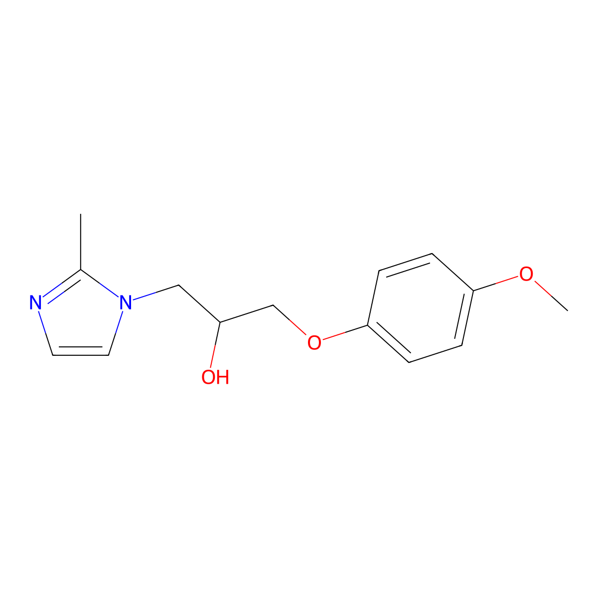 1-(4-Methoxyphenoxy)-3-(2-methylimidazol-1-yl)propan-2-ol molecular structure, CAS 312598-37-1