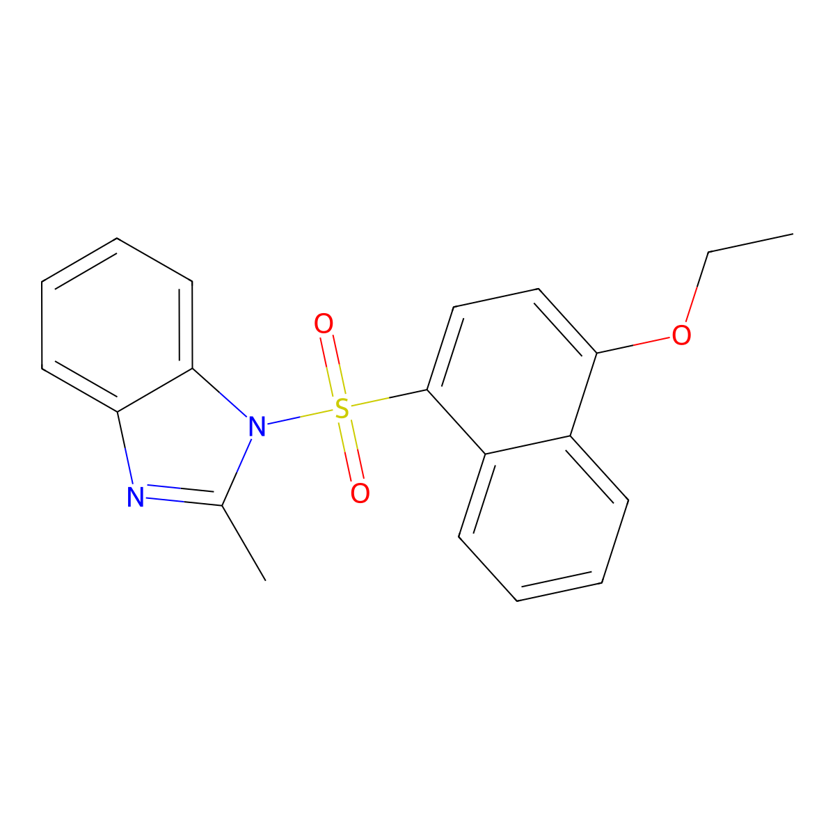 1-[(4-Ethoxynaphthyl)sulfonyl]-2-methylbenzimidazole molecular structure, CAS 312598-53-1