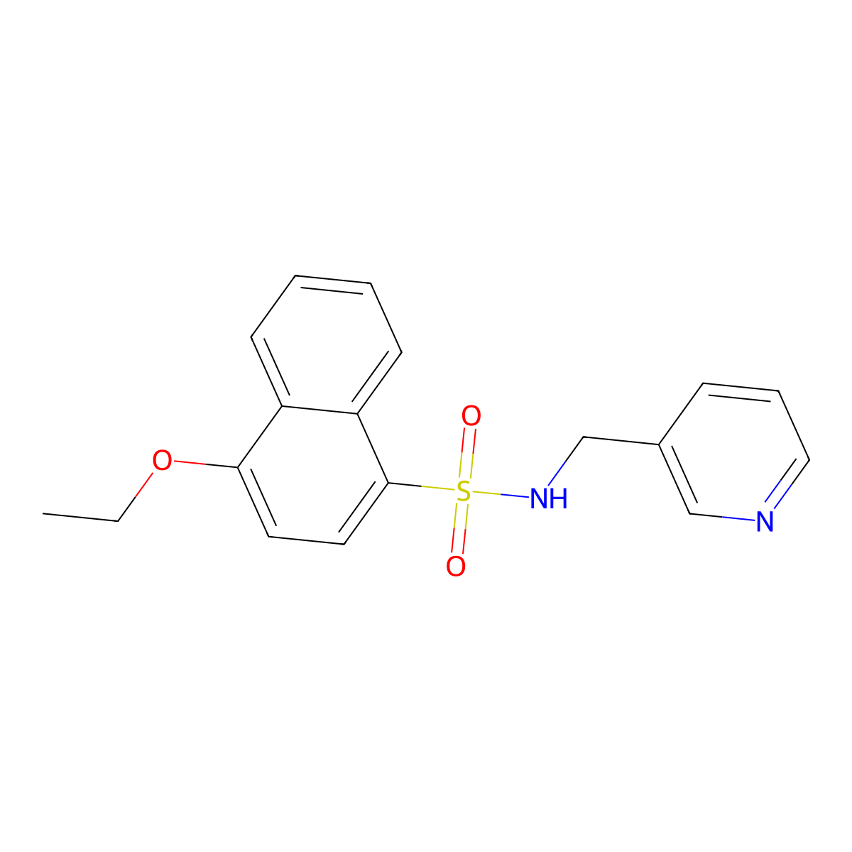 4-ethoxy-N-(pyridin-3-ylmethyl)naphthalene-1-sulfonamide molecular structure, CAS 312598-54-2