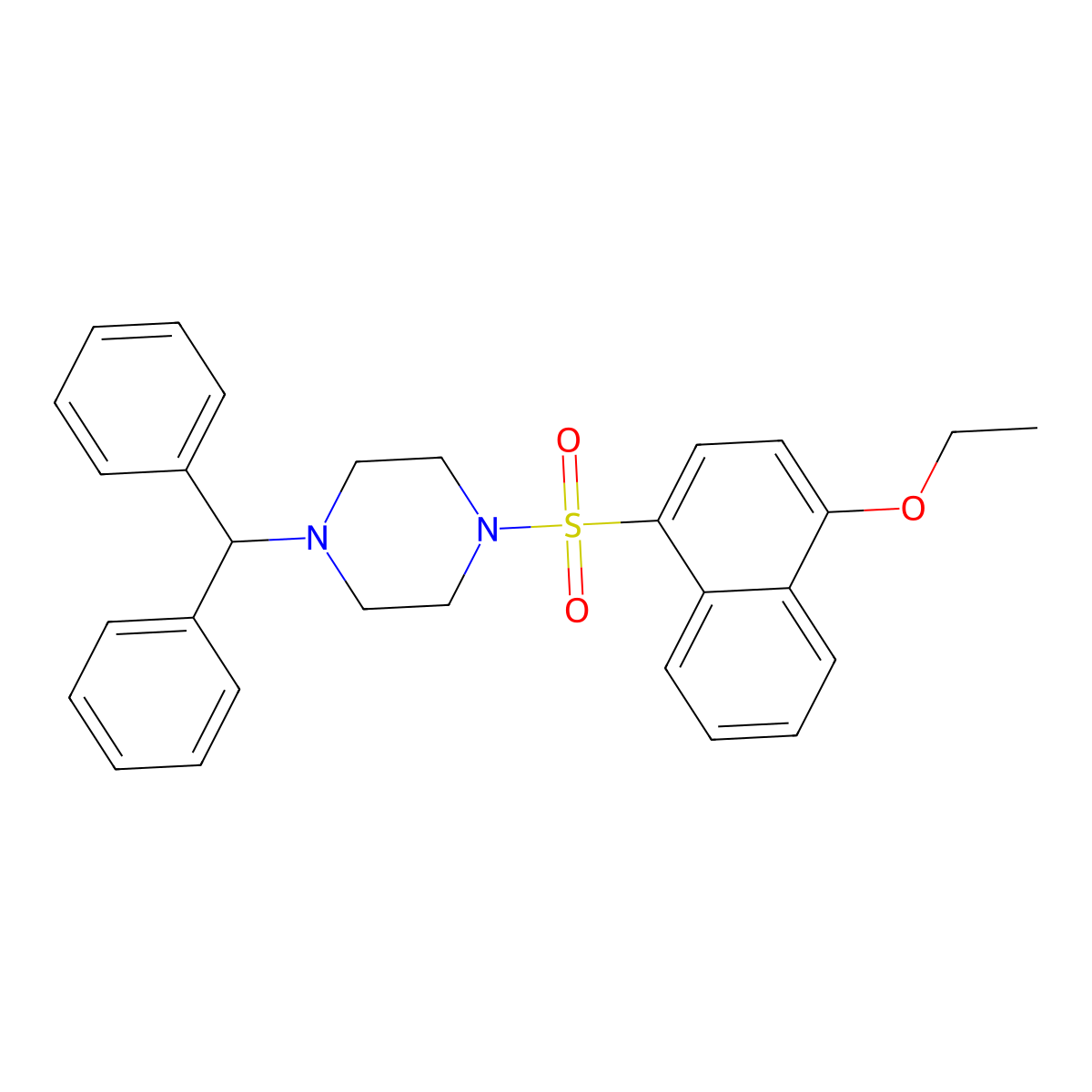 1-(Diphenylmethyl)-4-[(4-ethoxynaphthalen-1-yl)sulfonyl]piperazine molecular structure, CAS 312598-55-3