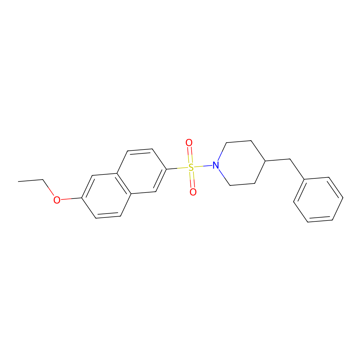 4-Benzyl-1-[(6-ethoxynaphthalen-2-yl)sulfonyl]piperidine molecular structure, CAS 312598-58-6