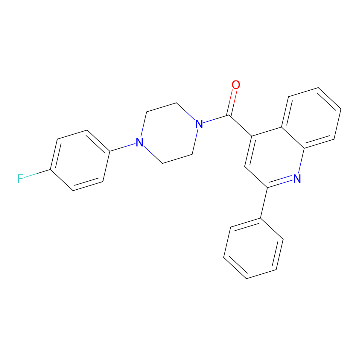 4-{[4-(4-Fluorophenyl)-1-piperazinyl]carbonyl}-2-phenylquinoline molecular structure, CAS 312598-95-1