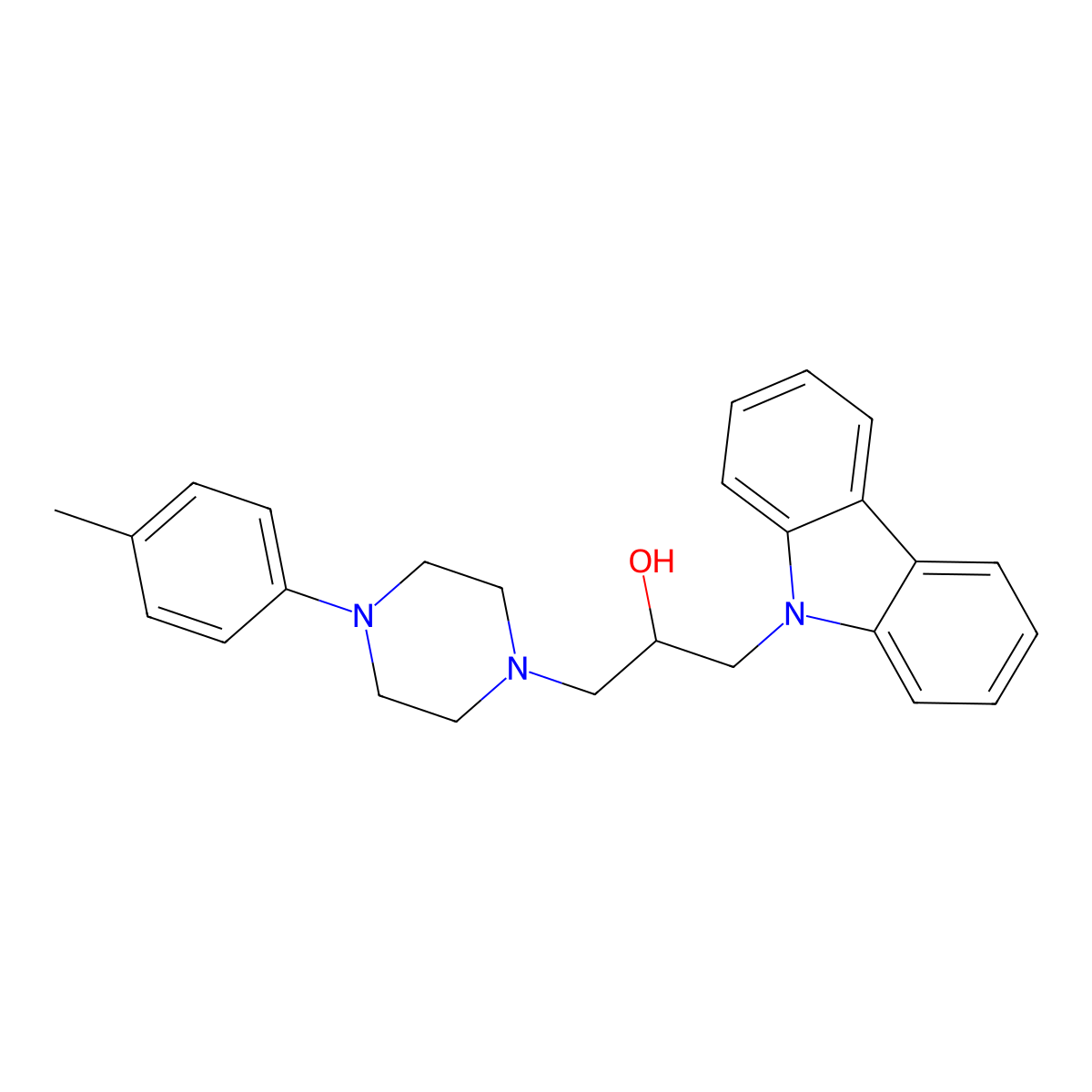 1-(9H-carbazol-9-yl)-3-(4-(p-tolyl)piperazin-1-yl)propan-2-ol molecular structure, CAS 312599-47-6