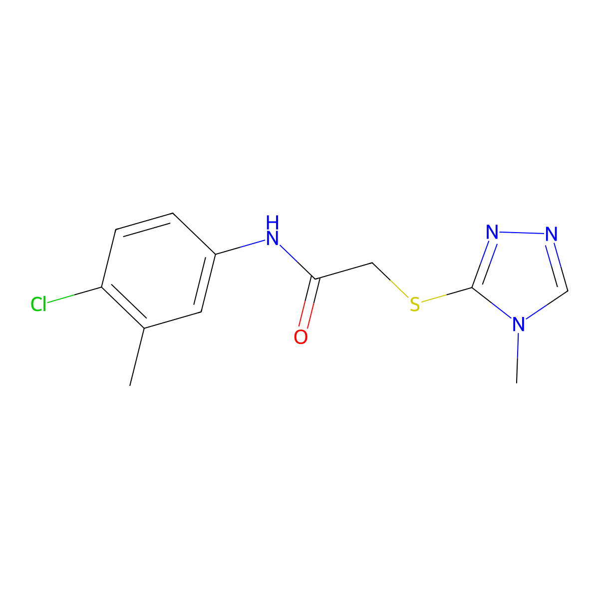 N-(4-chloro-3-methylphenyl)-2-[(4-methyl-4H-1,2,4-triazol-3-yl)sulfanyl]acetamide molecular structure, CAS 312599-55-6