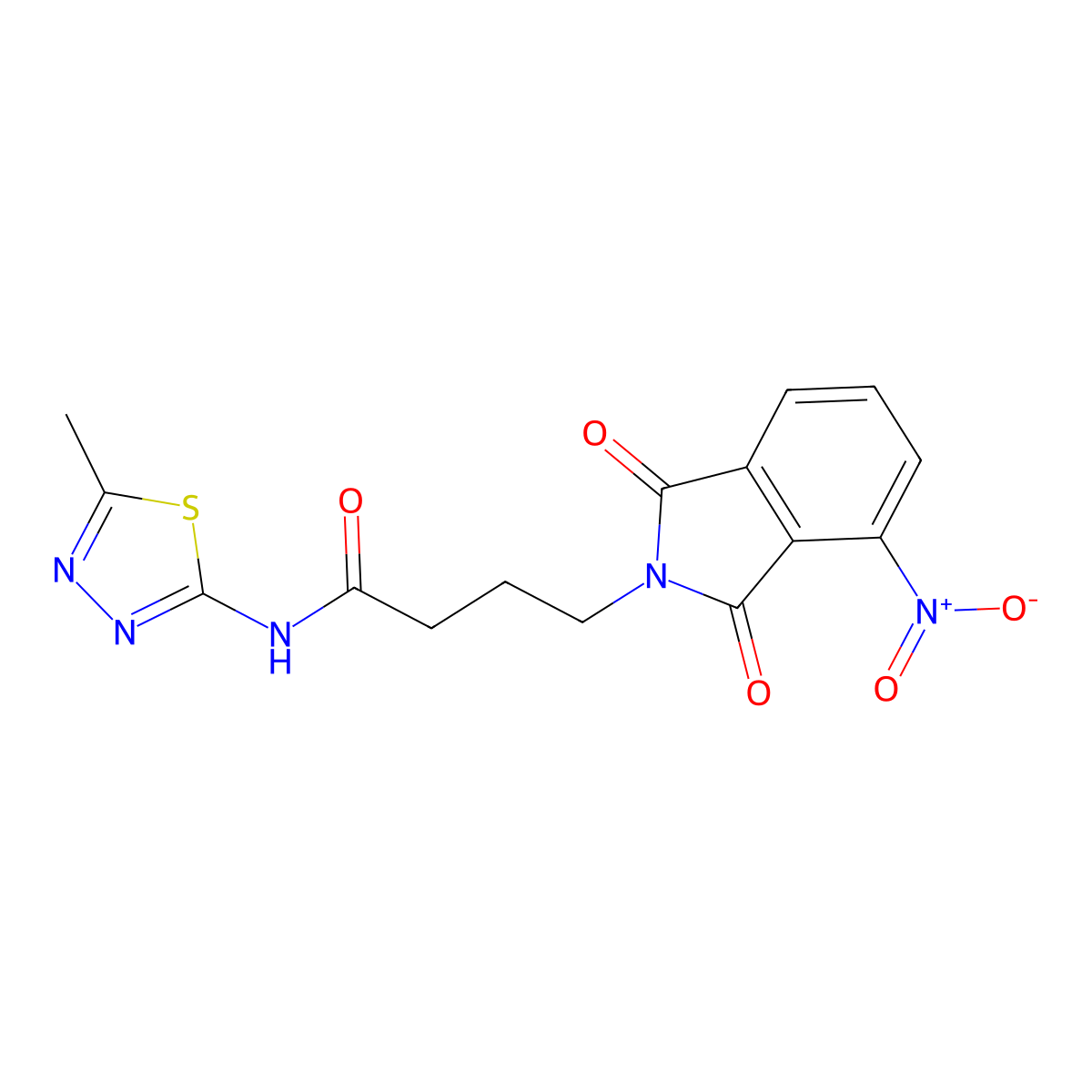 N-(5-methyl-1,3,4-thiadiazol-2-yl)-4-(4-nitro-1,3-dioxoisoindol-2-yl)butanamide molecular structure, CAS 312599-63-6