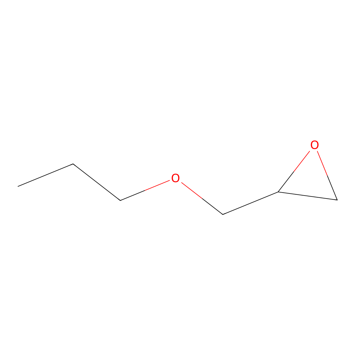 Propyl glycidyl ether molecular structure, CAS 3126-95-2