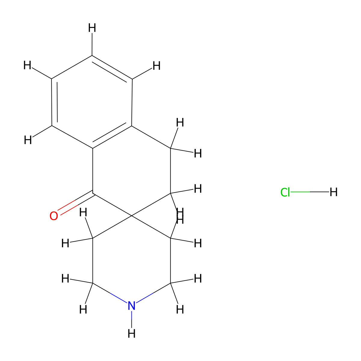 3,4-Dihydro-1H-spiro[naphthalene-2,4'-piperidin]-1-one hydrochloride molecular structure, CAS 312600-59-2