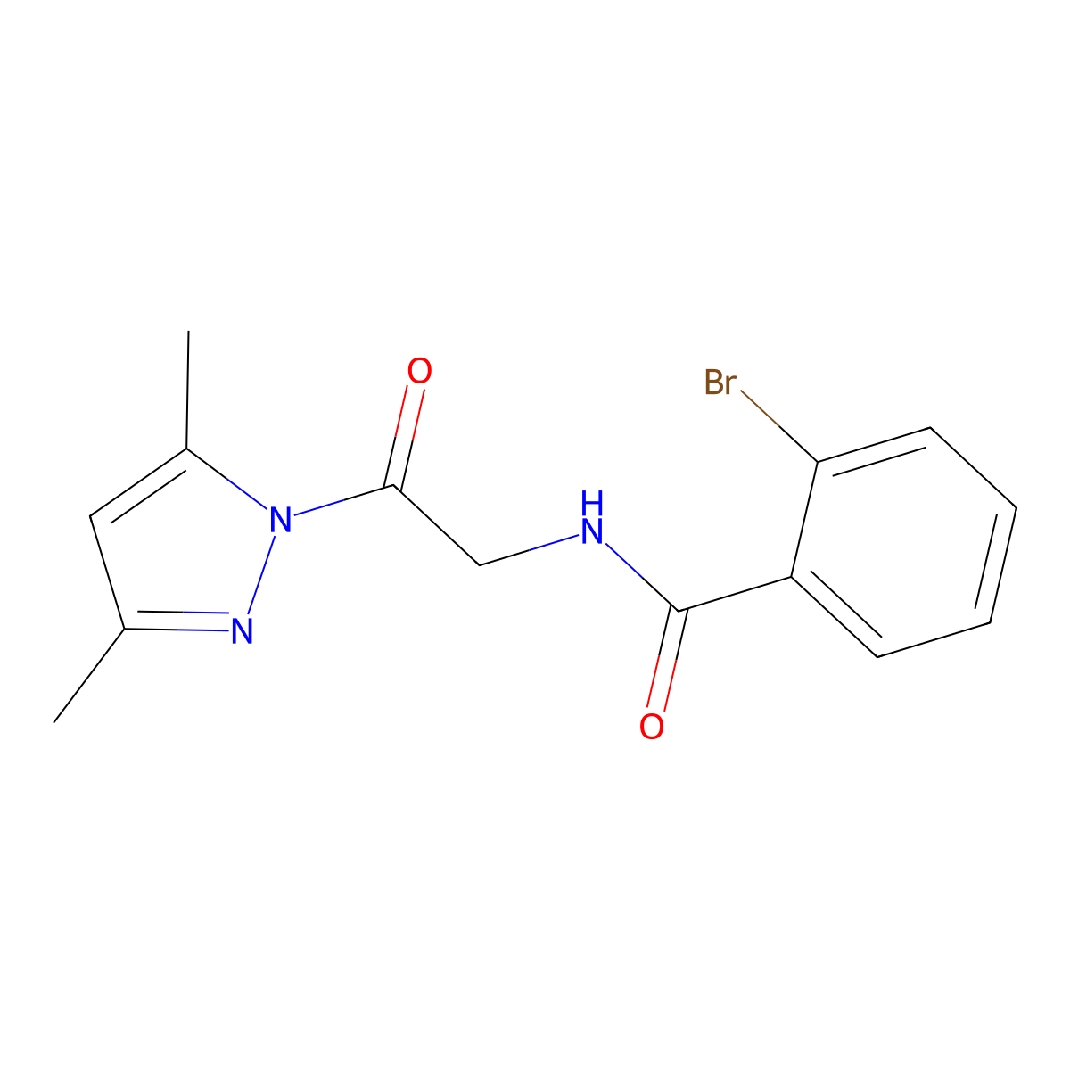 2-bromo-N-[2-(3,5-dimethylpyrazol-1-yl)-2-oxoethyl]benzamide molecular structure, CAS 312601-48-2