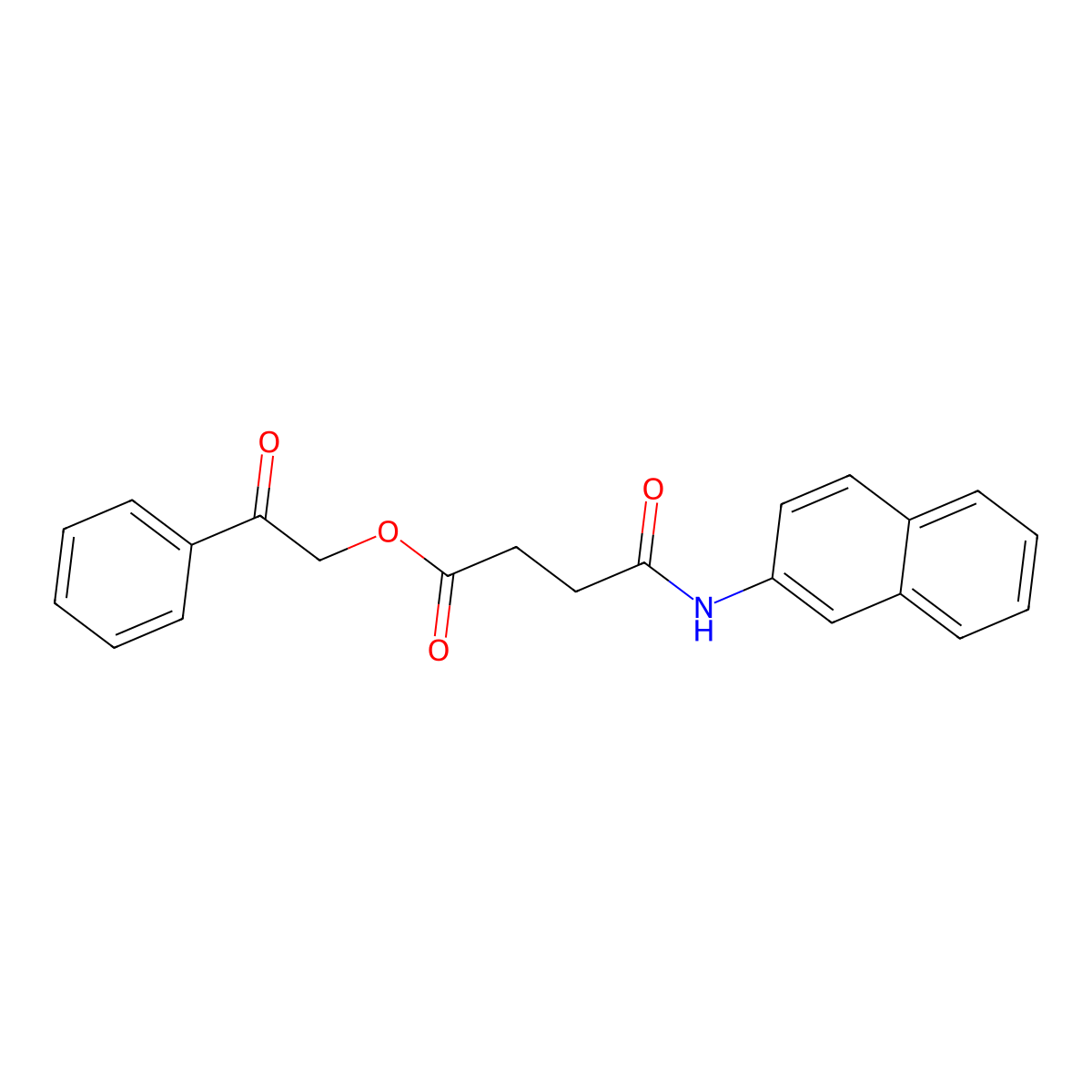 2-Oxo-2-phenylethyl 4-(naphthalen-2-ylamino)-4-oxobutanoate molecular structure, CAS 312602-75-8
